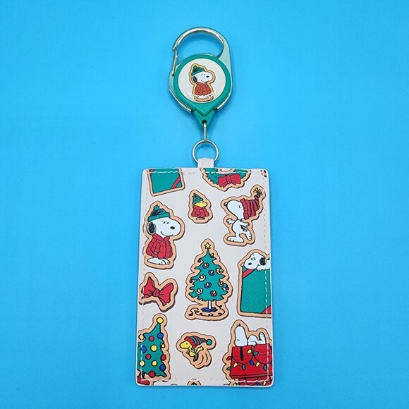 Loungefly Peanuts Snoopy Holiday Cookies Christmas Retractable Lanyard ID Holder - Picture 2 of 12